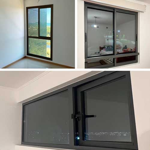 ventanas termopanel en perfil negro